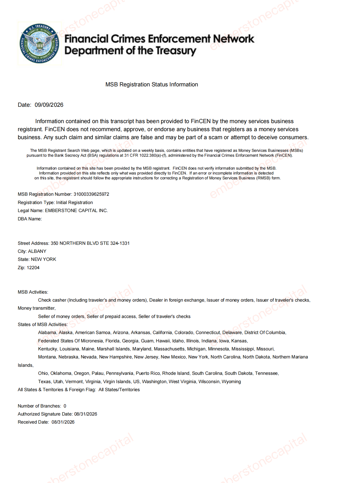 FinCEN MSB Registration